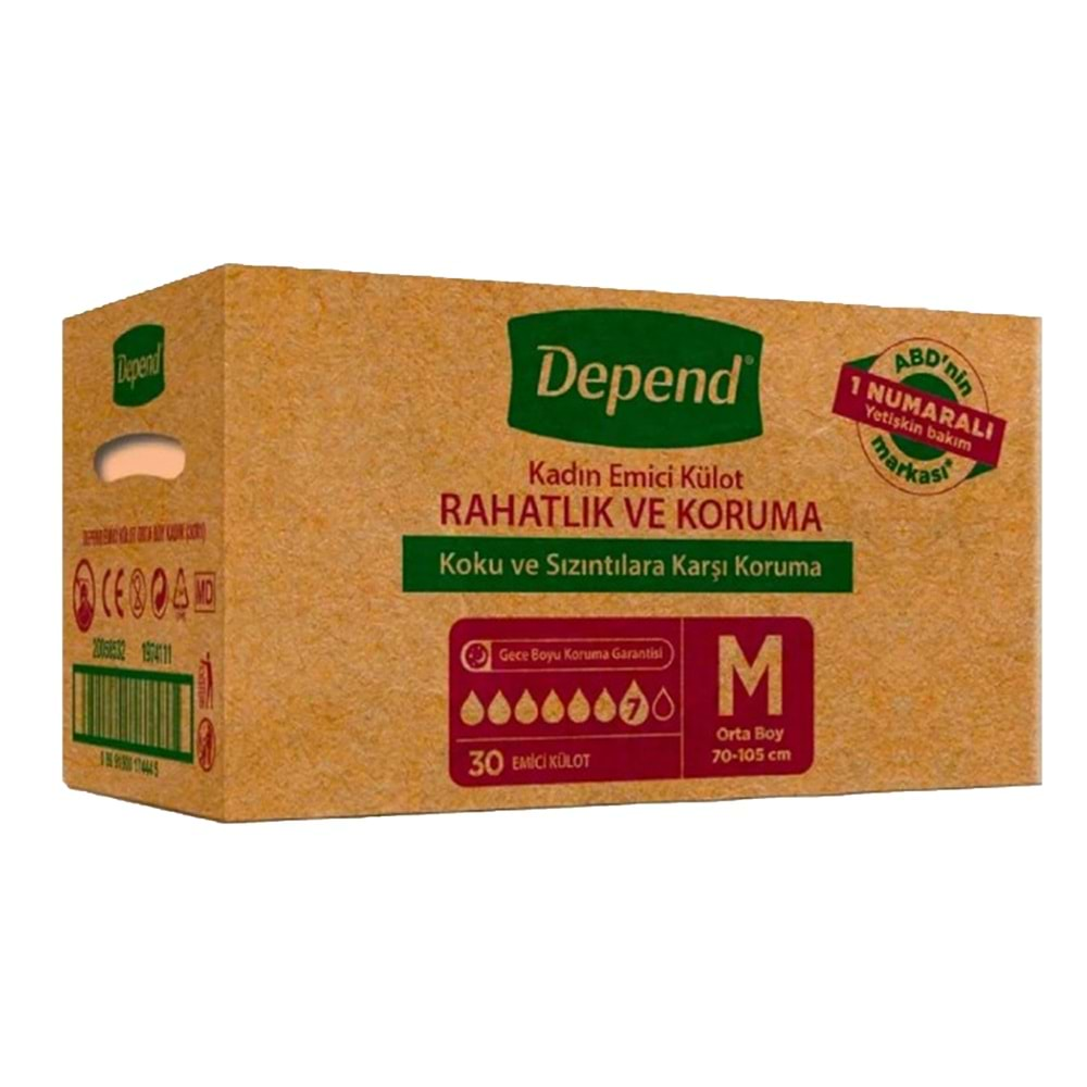 DEPEND EMİCİ KÜLOT BAYAN MEDIUM (30 PK)