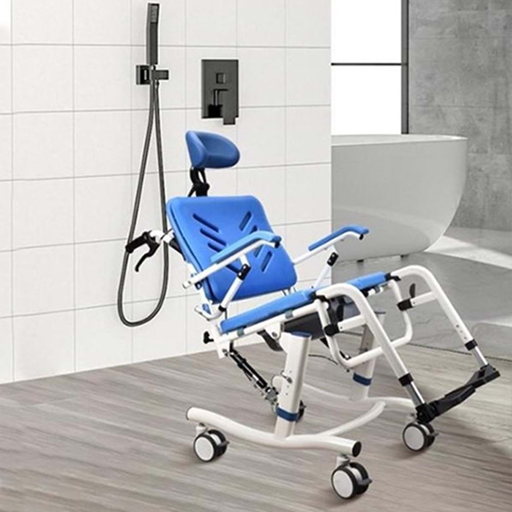 FH17 BAŞ DESTEKLİ TİLT ÖZELİKLİ BANYO TUVALET SANDALYESİ