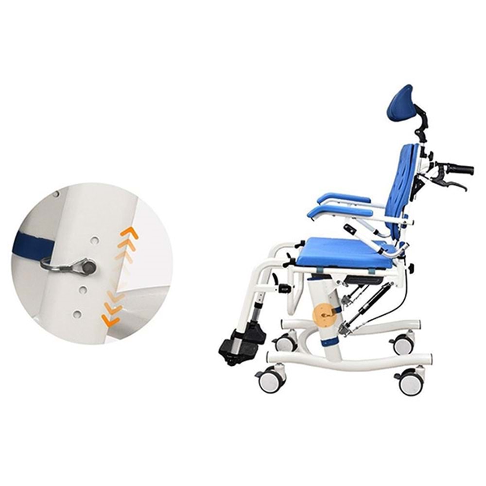 FH17 BAŞ DESTEKLİ TİLT ÖZELİKLİ BANYO TUVALET SANDALYESİ