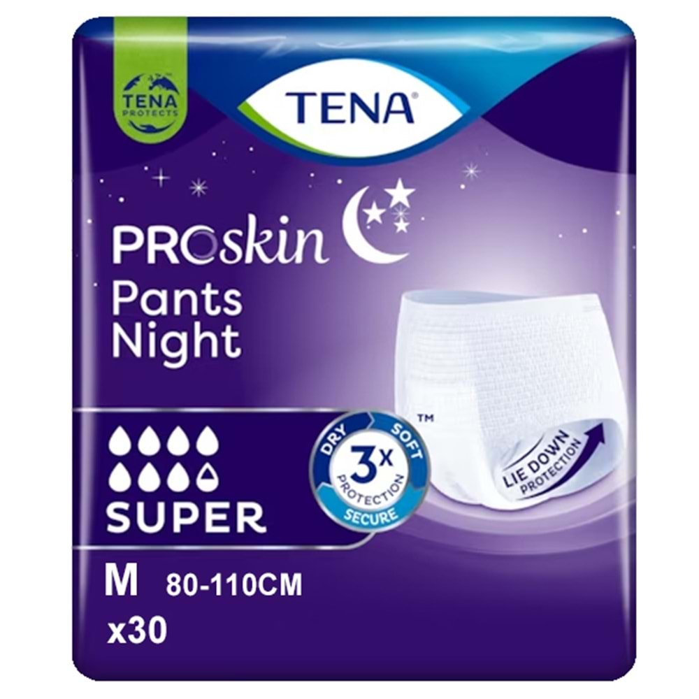 TENA PANTS NIGHT SUPER MEDIUM 30PK