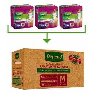 DEPEND EMİCİ KÜLOT BAYAN MEDIUM (30 PK)