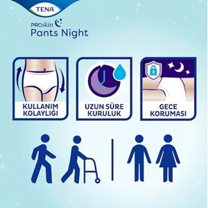 TENA PANTS NIGHT SUPER LARGE 30PK