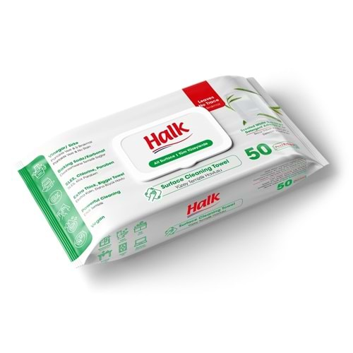 HALK YÜZEY TEMİZLEME HAVLUSU (Beyaz Sabun) 50 PAKET