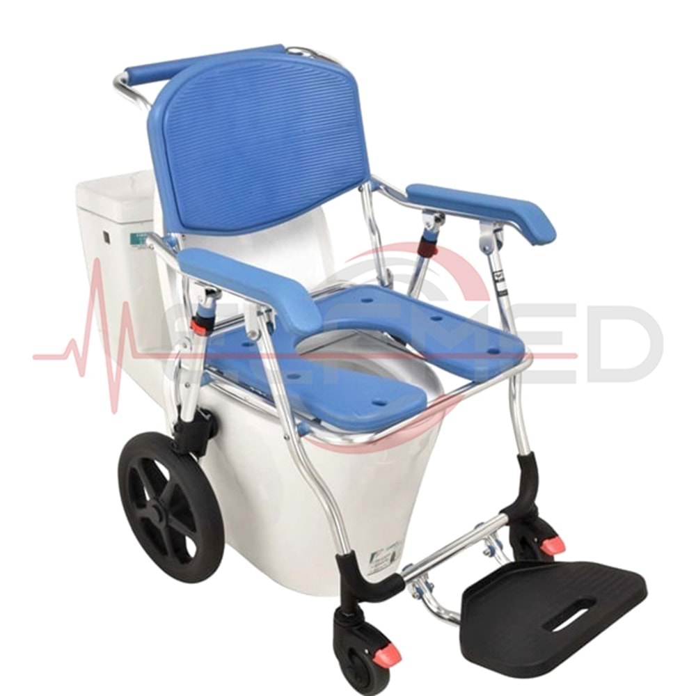 FH22 KATLANABİLİR BANYO VE TUVALET ÖZELLİKLİ TEKERLEKLİ SANDALYE