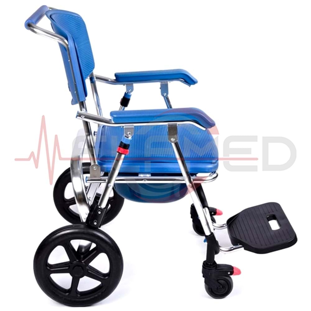 FH22 KATLANABİLİR BANYO VE TUVALET ÖZELLİKLİ TEKERLEKLİ SANDALYE
